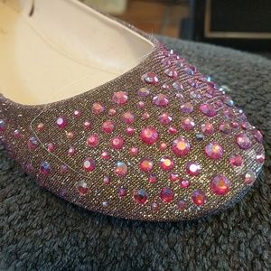Super cute blinged out pink ballet flats